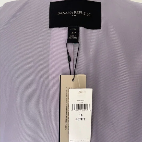 Banana Republic Factory Women's Gray Checkered Blazer- NWT - size 4P - Picture 4 of 5